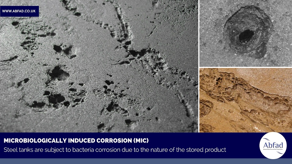 Micro-biologically induced corrosion in storage tanks